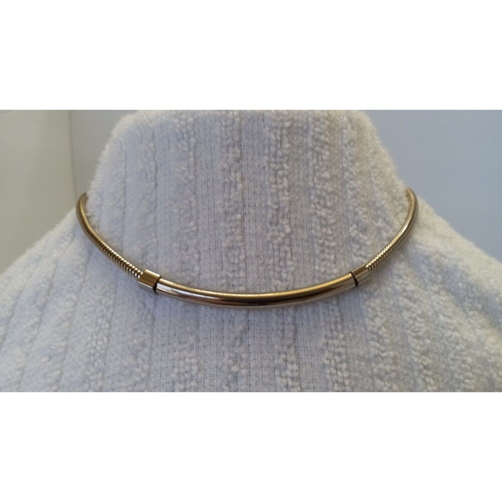 Vintage 3 mm Silvertone Snake Charm Bar Charm Necklace 14 inch